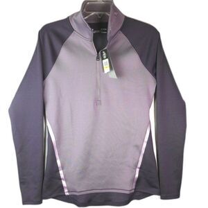 Under Armour Women's Size M Coldgear Colorblocked Purple Training Half Zip